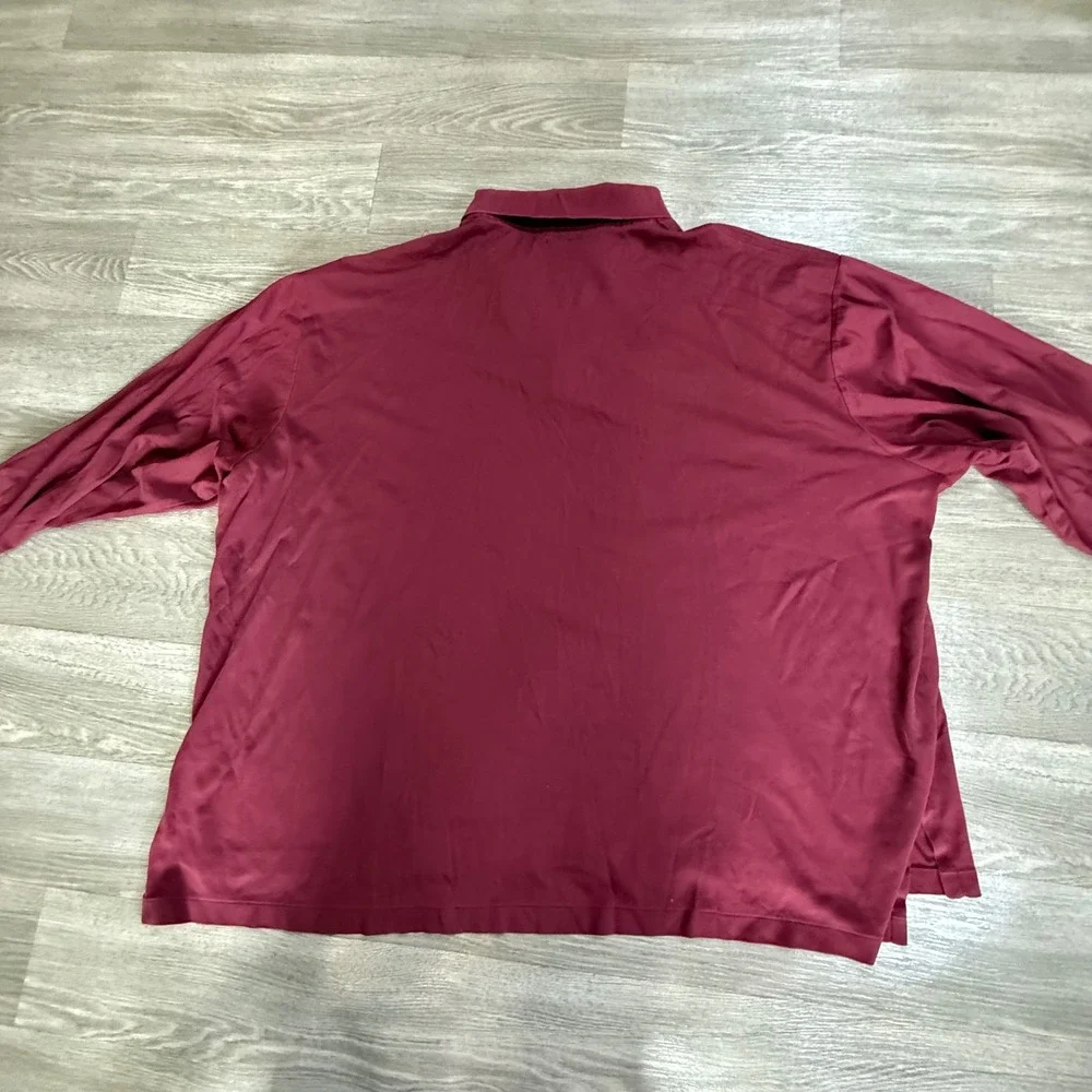 Polo Ralph Lauren Mens 4XB Pima Soft Touch Long Sleeve Polo Shirt Burgundy